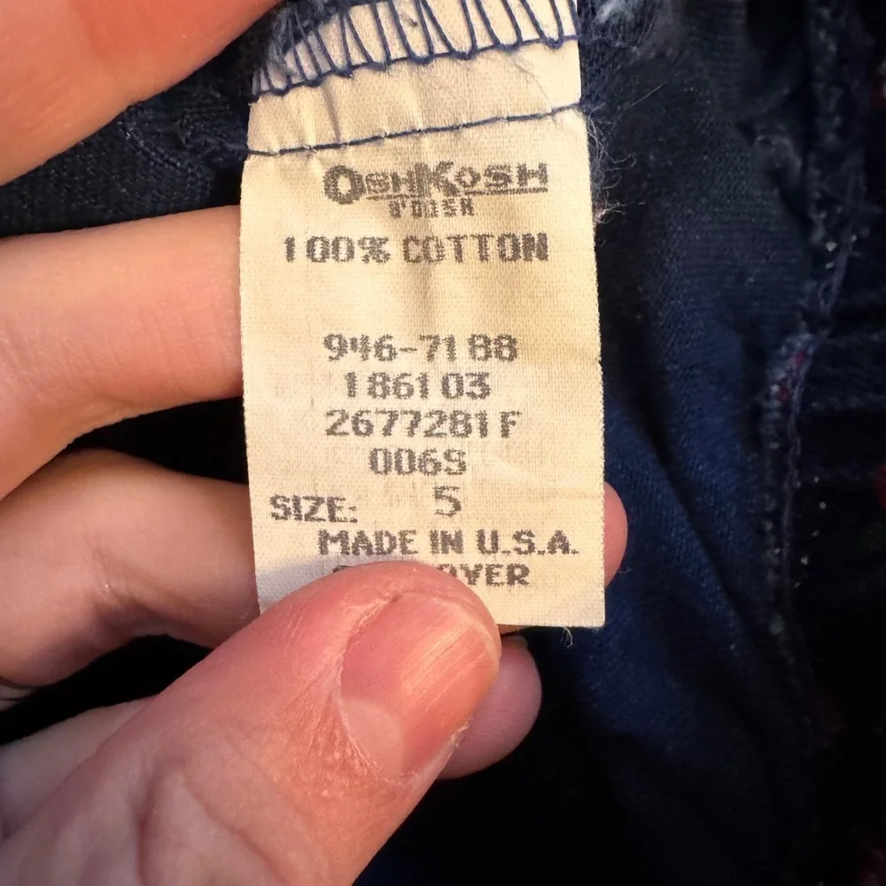 Vintage OshKosh‎ Bgosh Girls floral Denim Skirt Size 5 cottagecore Made in USA